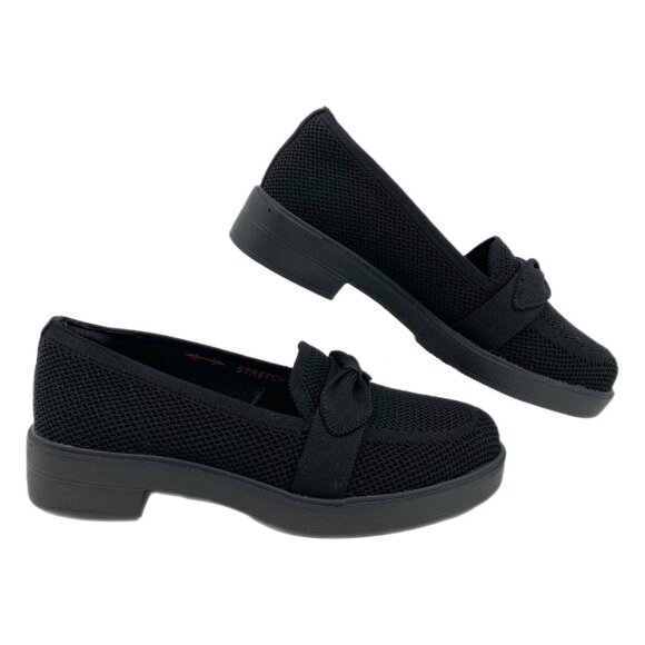 Skechers Black Cleo Taylor Knit Loafers | Women's Size 6 - Picture 1 of 9